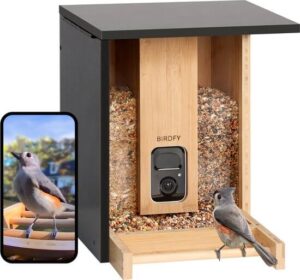 Birdfy Bamboe - Oplaadbaar Vogelhuisje met Camera